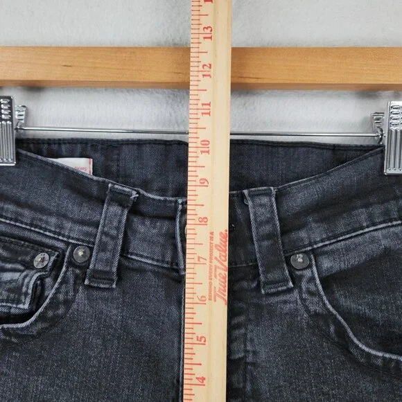 True Religion Jeans Mens 28 Black Rocco Relaxed Skinny Leg Flap Pocket Denim - Picture 4 of 13